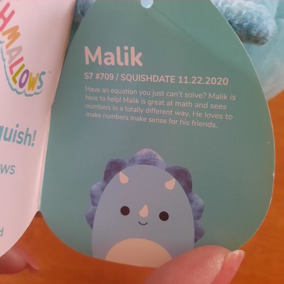 Squishmallows Malik Triceratops Blue Plush Stuffed 10\